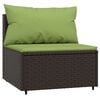 vidaXL Patio Lounge Set Brown and green cushions