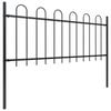 vidaXL Garden Fence with Hoop Top Steel 491.3"x31.5" Black
