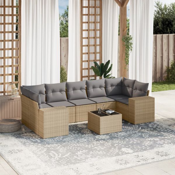 vidaXL Garden Sofa Set Beige