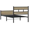 vidaXL Bed Frame Sonoma oak Steel Small Single Bed Frame Rectangular