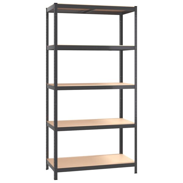 vidaXL 5-Layer Storage Shelf Anthracite Steel&Engineered Wood