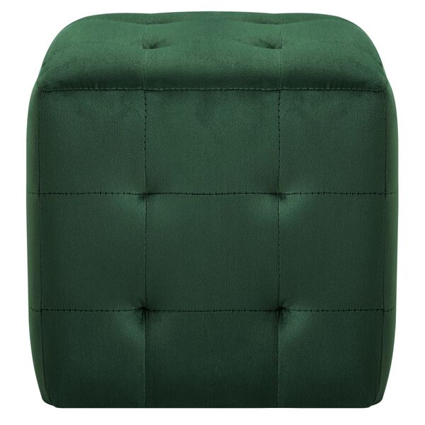 vidaXL Pouffe 2 pcs Green 11.8"x11.8"x11.8" Velvet