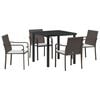 vidaXL Garden Dining Set 5 pcs Brown Poly rattan