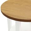 vidaXL Lamp Table Oak and white Solid oak wood, MDF, solid acacia wood