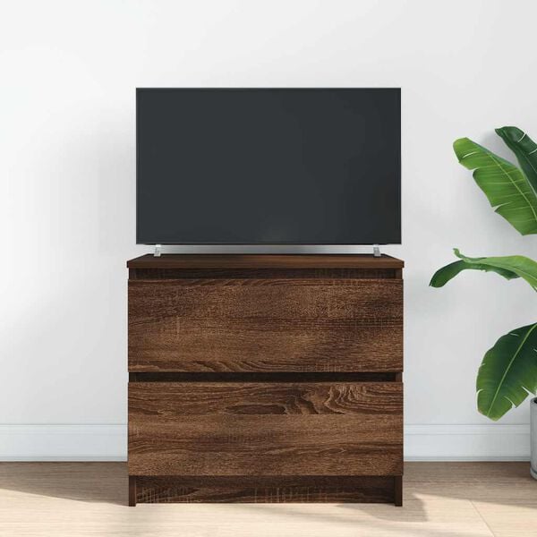 vidaXL TV Cabinet Brown Oak Engineered Wood Medium TV Cabinet