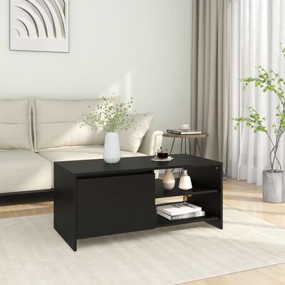 vidaXL Coffee Table Black 40.2"x19.7"x17.7" Engineered Wood