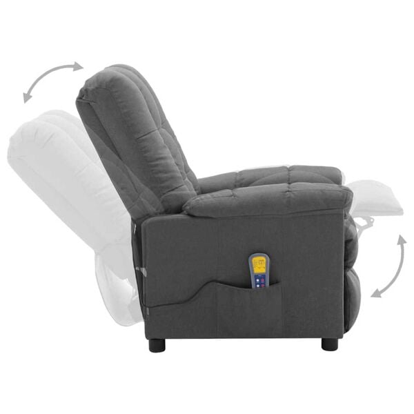 vidaXL Massage Recliner Light Gray Fabric