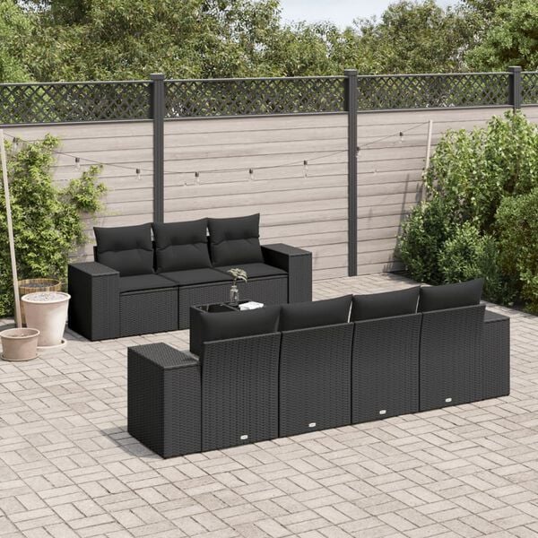vidaXL Garden Sofa Set Black