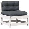 vidaXL 7 Piece Patio Lounge Set with Cushions White Solid Wood Pine