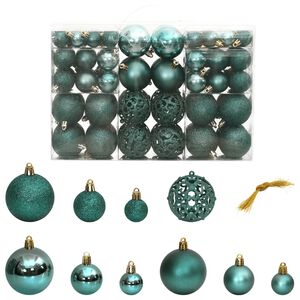 vidaXL Christmas Bauble Set of 100 Green Polystyrene Small