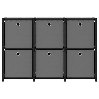 vidaXL 6-Cube Display Shelf with Boxes Black 40.6"x11.8"x28.5" Fabric