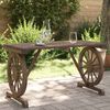 vidaXL Garden Table Burnt wood Solid fir wood Medium Durable