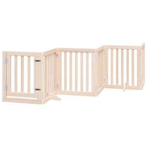 vidaXL Dog Gate Set of 6 Light brown Poplar wood 118.1 in total length