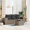 vidaXL Garden Sofa Set Grey PE rattan Large Modular Garden Sofa Set