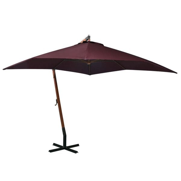vidaXL Hanging Garden Parasol Bordeaux red