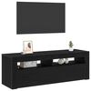 vidaXL TV Cabinet Black Oak 47.24 x 13.78 x 15.75 in Engineered Wood