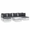 vidaXL Garden Lounge Set White Woven fabric, powder-coated steel, textilene