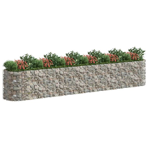 vidaXL Gabion Raised Bed Silver Galvanized Iron Extra Long Tough