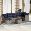 vidaXL 8 Piece Garden Sofa Set with Cushions Grey Poly Rattan