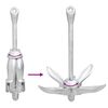 vidaXL Folding Anchor with Rope Silver 8.8 lb Hot Dip Galvanized Cast Iron