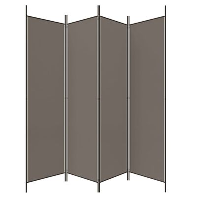 vidaXL 4-Panel Room Divider Anthracite 274.8"x70.9" Fabric