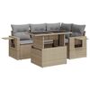 vidaXL 5 Piece Patio Sofa Set with Cushions Beige Poly Rattan