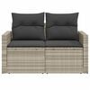 vidaXL Garden Sofa Light grey sofa, Dark grey cushions