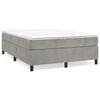vidaXL Bed Frame Light Grey Velvet, Plywood, Engineered wood Queen