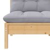vidaXL Garden Middle Sofa Gray Solid Pine Wood Medium Modular