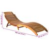 vidaXL Patio Sun Lounger Red, Natural wood