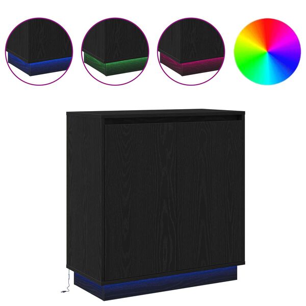 vidaXL Sideboard with Door Black Oak 71 x 34.5 x 75 cm Engineered wood