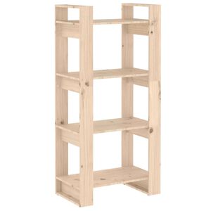 vidaXL Book Cabinet Natural wood color Solid pine wood 23.6x13.8x49.2 in