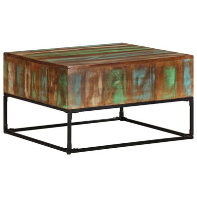 vidaXL Coffee Table 26.8"x26.8"x16.1" Solid Reclaimed Wood