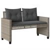 vidaXL 4 Piece Patio Sofa Set with Cushions Light Grey Poly Rattan Glass