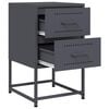 vidaXL Bedside Cabinet Set of 2 Anthracite Steel 14.2x15.4x23.8 in