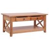 vidaXL Coffee Table Natural Brown Solid Mahogany Wood 39.4x21.7x18.1 in