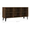 vidaXL TV Stand with Metal Legs Smoked Oak 40.7"x11.8"x19.7"