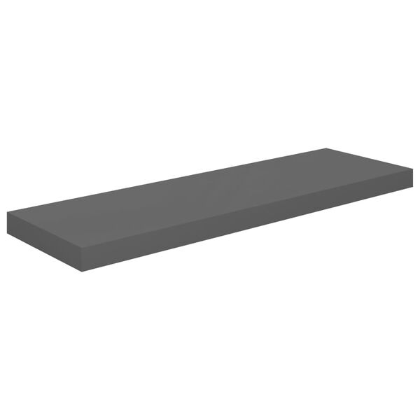 vidaXL Wall Shelf Set of 4 High gloss grey Honeycomb MDF, metal Standard