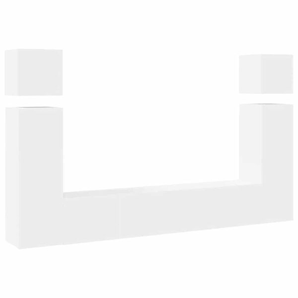 vidaXL TV Cabinet Set Set of 8 White Engineered wood Large