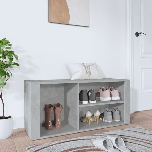 vidaXL Shoe Cabinet Concrete Grey Engineered Wood Medium Storage