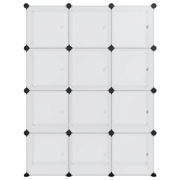 vidaXL Storage Cube Organizer Transparent PP Plastic, Steel Large