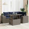 vidaXL 5 Piece Patio Sofa Set with Cushions Gray Poly Rattan