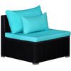 vidaXL Patio Lounge Set Set of 9 Black, Blue