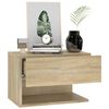 vidaXL Wall-mounted Bedside Cabinet Sonoma Oak Engineered Wood Small