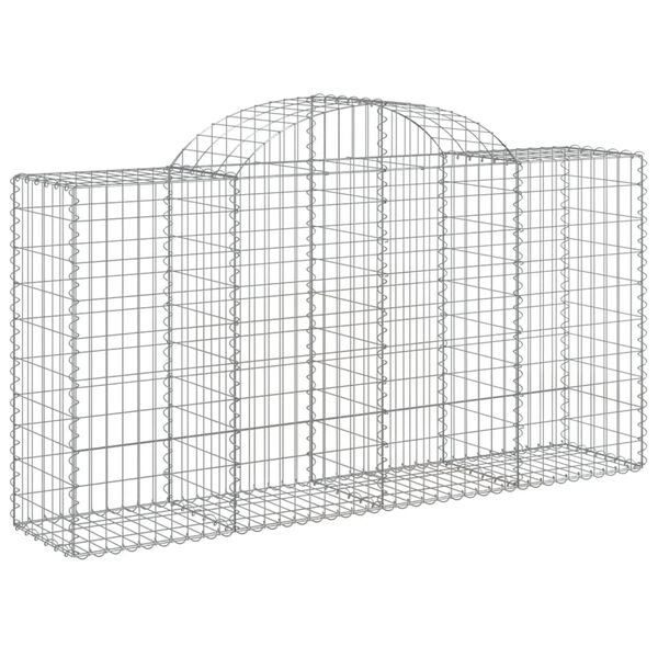 vidaXL Gabion Basket Set of 14 Silver Galvanized Iron Large Durable