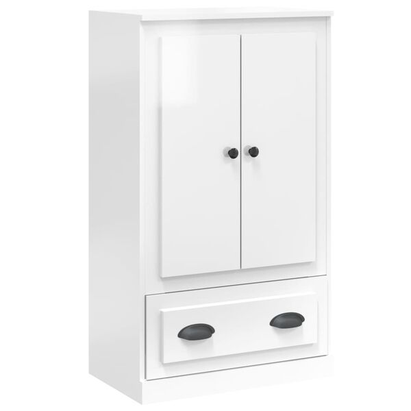 vidaXL Highboard High gloss white Engineered wood Medium Highboard