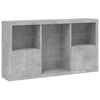 vidaXL Sideboard Concrete Grey Engineered Wood, Glass Large Sideboard