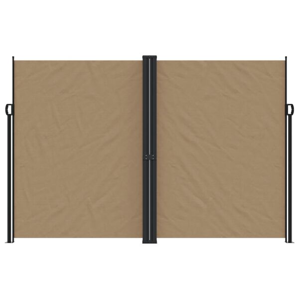 vidaXL Retractable Side Awning Taupe 100% polyester with PU coating, Steel