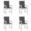 vidaXL Lowback Chair Cushion Set of 4 Anthracite
