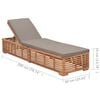 vidaXL Sun Lounger Dark Grey, Natural Teak
